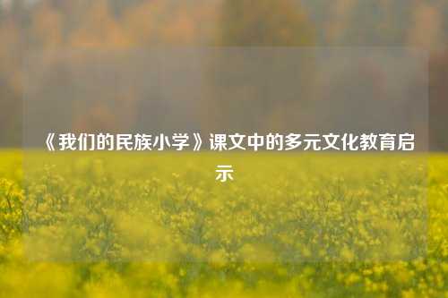 《我们的民族小学》课文中的多元文化教育启示